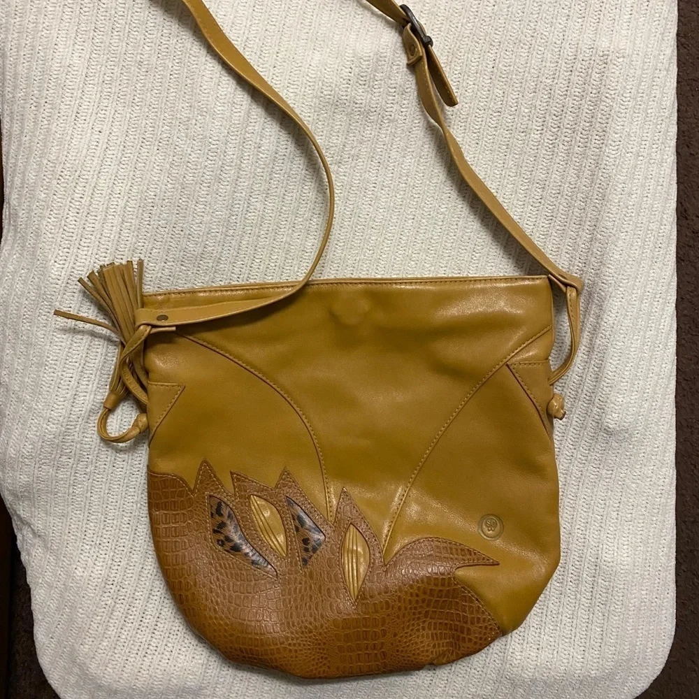 Crossbody Leather Purse with decorative de…